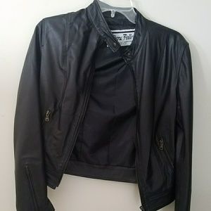 Black leather jacket. Made in Italy. Authentic.